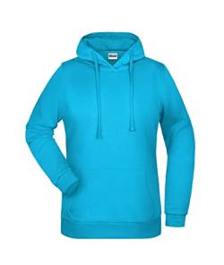 James & Nicholson Damen Basic Kapuzensweat - Leicht taillierter Kapuzenpulli mit angerauter Innenseite | Farbe: Turquoise | Grösse: M von James & Nicholson