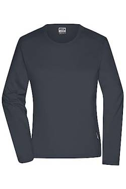 James & Nicholson Damen Bio Workwear Longsleeve Shirt - Pflegeleichtes und leicht-tailliertes Shirt aus Bio-Baumwolle | Farbe: Carbon | Grösse: L von James & Nicholson