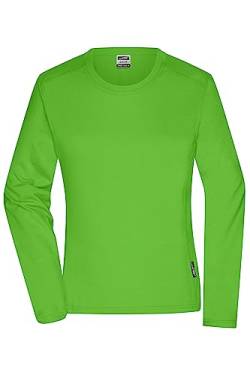 James & Nicholson Damen Bio Workwear Longsleeve Shirt - Pflegeleichtes und leicht-tailliertes Shirt aus Bio-Baumwolle | Farbe: Lime-Green | Grösse: L von James & Nicholson