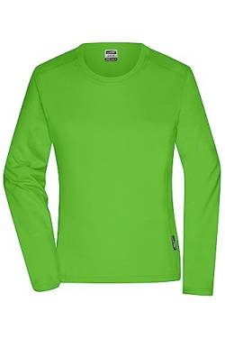 James & Nicholson Damen Bio Workwear Longsleeve Shirt - Pflegeleichtes und leicht-tailliertes Shirt aus Bio-Baumwolle | Farbe: Lime-Green | Grösse: M von James & Nicholson