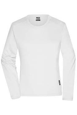 James & Nicholson Damen Bio Workwear Longsleeve Shirt - Pflegeleichtes und leicht-tailliertes Shirt aus Bio-Baumwolle | Farbe: White | Grösse: XL von James & Nicholson