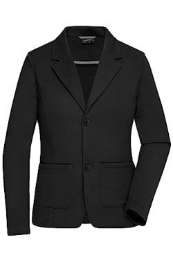 James & Nicholson Damen Business Blazer - Klassisch-Geschnittener Blazer aus angenehm weichen Sweat | Farbe: Black | Grösse: XS von James & Nicholson