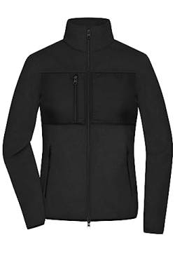 James & Nicholson Damen Fleece Jacke - Fleecejacke im Materialmix | Farbe: black/black | Grösse: L von James & Nicholson