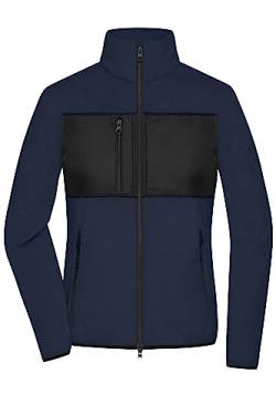 James & Nicholson Damen Fleece Jacke - Fleecejacke im Materialmix | Farbe: navy/black | Grösse: XL von James & Nicholson