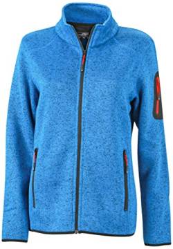 James & Nicholson Damen Jacke Jacke Knitted Fleece Jacket blau (Royal-Melange/Red) XX-Large von James & Nicholson