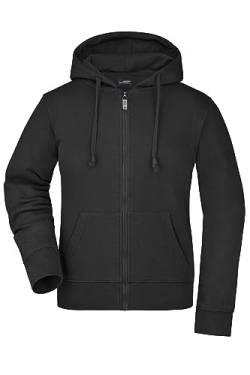 James & Nicholson Damen Kapuzen-Sweatjacke - Hochwertige Kapuzenjacke aus formbeständiger Sweatware | Farbe: black | Grösse: L von James & Nicholson