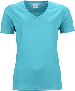 James & Nicholson Damen Ladies' Active-V T-Shirt, Blau (Pacific), 32 (Herstellergröße: XS) von James & Nicholson