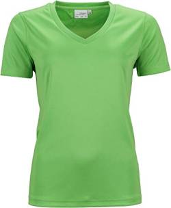 James & Nicholson Damen Ladies' Active-V T-Shirt, Grün (Lime-Green), 44 (Herstellergröße: 3XL) von James & Nicholson