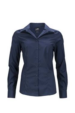 James & Nicholson Damen Ladies' Business Shirt Longsleeve Bluse, Blau (Navy), 32 (Herstellergröße: XS) von James & Nicholson