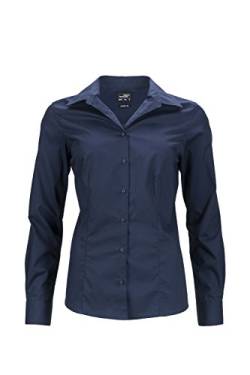 James & Nicholson Damen Ladies' Business Shirt Longsleeve Bluse, Blau (Navy), 34 (Herstellergröße: S) von James & Nicholson