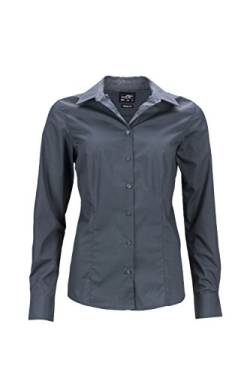 James & Nicholson Damen Ladies' Business Shirt Longsleeve Bluse, Grau (Carbon), 36 (Herstellergröße: M) von James & Nicholson