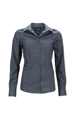 James & Nicholson Damen Ladies' Business Shirt Longsleeve Bluse, Grau (Carbon), 38 (Herstellergröße: L) von James & Nicholson