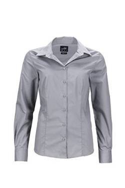 James & Nicholson Damen Ladies' Business Shirt Longsleeve Bluse, Grau (Steel), 38 (Herstellergröße: L) von James & Nicholson