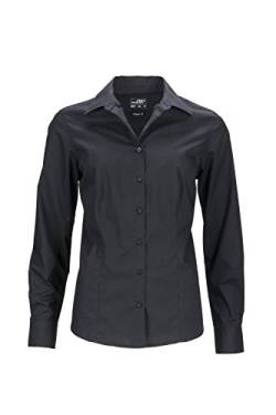 James & Nicholson Damen Ladies' Business Shirt Longsleeve Bluse, Schwarz (Black), 38 (Herstellergröße: L) von James & Nicholson