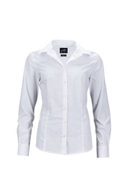 James & Nicholson Damen Ladies' Business Shirt Longsleeve Bluse, Weiß (White), 44 (Herstellergröße: 3XL) von James & Nicholson