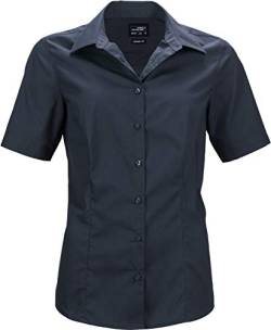 James & Nicholson Damen Ladies' Business Shirt Shortsleeve Bluse, Grau (Carbon), 42 (Herstellergröße: XXL) von James & Nicholson
