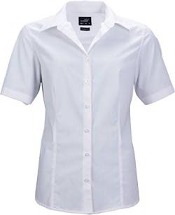 James & Nicholson Damen Ladies' Business Shirt Shortsleeve Bluse, Weiß (White), 36 (Herstellergröße: M) von James & Nicholson