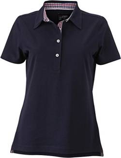 James & Nicholson Damen Ladies´ Plain Polo Poloshirt, Blau (Navy-Red/Navy-White), 36 (Herstellergröße: M) von James & Nicholson
