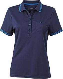 James & Nicholson Damen Ladies´Polo Poloshirt, Blau (Navy/Aqua), 36 (Herstellergröße: M) von James & Nicholson