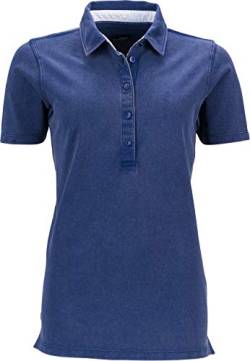 James & Nicholson Damen Ladies' Polo Poloshirt, Blau (Navy/White-Light-Blue), 38 (Herstellergröße: L) von James & Nicholson