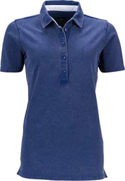 James & Nicholson Damen Ladies' Polo Poloshirt, Blau (Navy/White-Light-Blue), 42 (Herstellergröße: XXL) von James & Nicholson