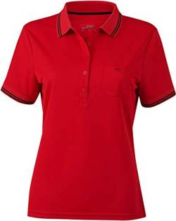 James & Nicholson Damen Ladies´Polo Poloshirt, Rot (Red/Black), 40 (Herstellergröße: XL) von James & Nicholson