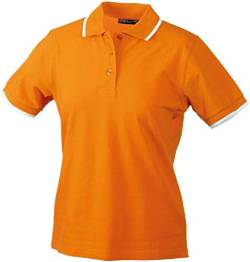 James & Nicholson Damen Ladies´ Polo Tipping Poloshirt, Orange (Orange/White), 36 (Herstellergröße: M) von James & Nicholson