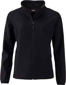 James & Nicholson Damen Ladies' Promo Softshell Jacket Jacke, Schwarz (Black/Black), 34 (Herstellergröße: S) von James & Nicholson