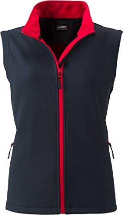 James & Nicholson Damen Ladies' Promo Softshell Vest Outdoor Weste, Grau (Iron-Grey/Red), 38 (Herstellergröße: L) von James & Nicholson