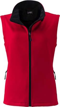 James & Nicholson Damen Ladies' Promo Softshell Vest Outdoor Weste, Rot (Red/Black), 38 (Herstellergröße: L) von James & Nicholson