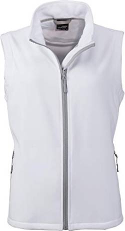 James & Nicholson Damen Ladies' Promo Softshell Vest Outdoor Weste, Weiß (White), 38 (Herstellergröße: L) von James & Nicholson