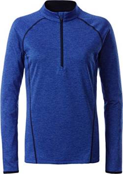 James & Nicholson Damen Ladies' Sportsshirt Longsleeve T-Shirt, Blau (Blue-Melange/Navy), Large von James & Nicholson