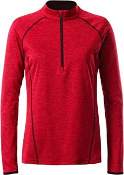 James & Nicholson Damen Ladies' Sportsshirt Longsleeve T-Shirt, Rot (Red-Melange/Titan), Medium von James & Nicholson