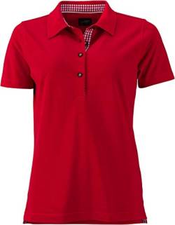 James & Nicholson Damen Ladies' Traditional Polo Poloshirt, Rot (Red/Red-White), 36 (Herstellergröße: M) von James & Nicholson