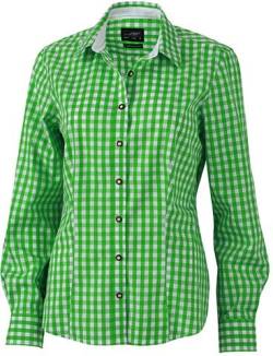 James & Nicholson Damen Ladies' Traditional Shirt Bluse, Grün (Green/White), 36 (Herstellergröße: M) von James & Nicholson