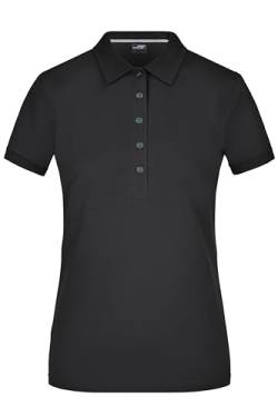 James & Nicholson Damen Pima Polo - Tailliertes Poloshirt aus exklusiver Pima-Baumwolle | Farbe: Black | Grösse: L von James & Nicholson