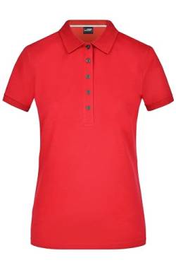 James & Nicholson Damen Pima Polo - Tailliertes Poloshirt aus exklusiver Pima-Baumwolle | Farbe: Light-red | Grösse: XL von James & Nicholson