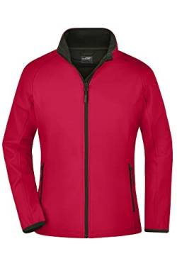 James & Nicholson Damen Raglan Softshelljacke - Sportlich taillierte Jacke aus 2-lagigem Softshell | Farbe: red/black | Grösse: L von James & Nicholson