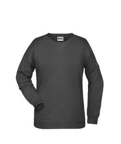 James & Nicholson Damen Raglan Sweatshirt - Sweatshirt aus Bio-Baumwolle mit leicht tailliertem Schnitt | Farbe: Black-Heather | Grösse: M von James & Nicholson