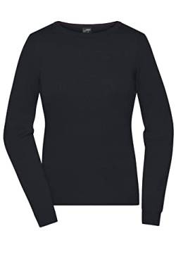 James & Nicholson Damen Roundneck-Pullover - Klassischer Baumwoll-Pullover | Farbe: Black | Grösse: S von James & Nicholson