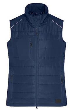 James & Nicholson Damen Softshell Hybridweste - Leicht taillierte Softshellweste mit gesteppten Einsätzen und wärmender DuPont™ Sorona® Wattierung | Farbe: navy/navy | Grösse: XXL von James & Nicholson