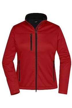 James & Nicholson Damen Softshell Jacke Recycled Polyester - Leicht taillierte Shoftshelljacke aus Funktionsmaterial mit Stehkragen | Farbe: red | Grösse: L von James & Nicholson