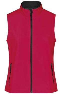 James & Nicholson Damen Softshell Weste - Taillierte Weste aus atmungsaktivem Softshell | Farbe: red/black | Grösse: L von James & Nicholson