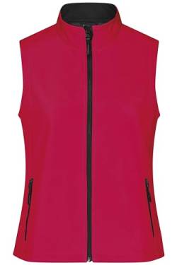 James & Nicholson Damen Softshell Weste - Taillierte Weste aus atmungsaktivem Softshell | Farbe: red/black | Grösse: XL von James & Nicholson