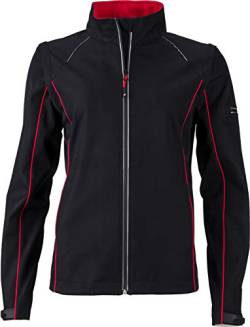 James & Nicholson Damen Softshelljacke mit abzippbaren Ärmeln - Taillierte Funktionsjacke mit TPU-Membran | Farbe: black/red | Grösse: XL von James & Nicholson