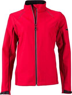 James & Nicholson Damen Softshelljacke mit abzippbaren Ärmeln - Taillierte Funktionsjacke mit TPU-Membran | Farbe: red/black | Grösse: XXL von James & Nicholson