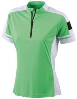 James & Nicholson Damen Sport T-Shirt Radtrikots Bike-T-Half Zip grün (green) X-Large von James & Nicholson