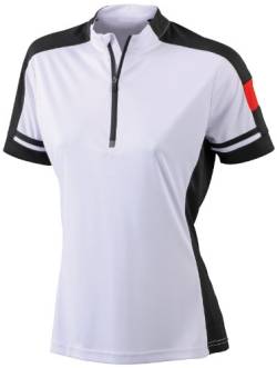 James & Nicholson Damen Sport T-Shirt Radtrikots Bike-T-Half Zip weiß (white) X-Large von James & Nicholson