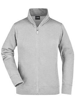 James & Nicholson Damen Sweatjacke - Hochwertige Sweatjacke mit Stehkragen | Farbe: grey-heather | Grösse: XXL von James & Nicholson