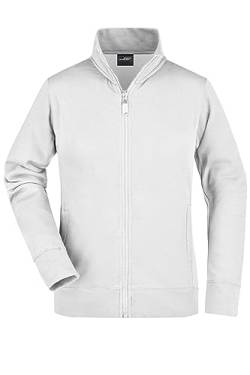 James & Nicholson Damen Sweatjacke - Hochwertige Sweatjacke mit Stehkragen | Farbe: white | Grösse: S von James & Nicholson